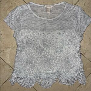 White Crochet T-Shirt Forever 21